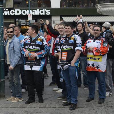 Meisterfeier der Black Wings in Linz 