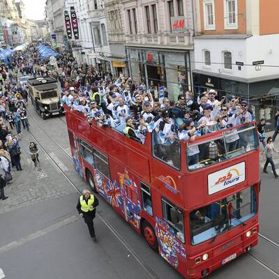 Meisterfeier der Black Wings in Linz 