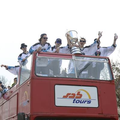 Meisterfeier der Black Wings in Linz 