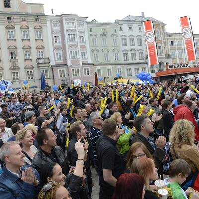 Meisterfeier der Black Wings in Linz 