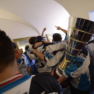 Meisterfeier der Black Wings in Linz 