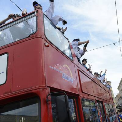 Meisterfeier der Black Wings in Linz 