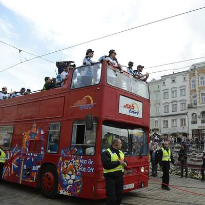 Meisterfeier der Black Wings in Linz 