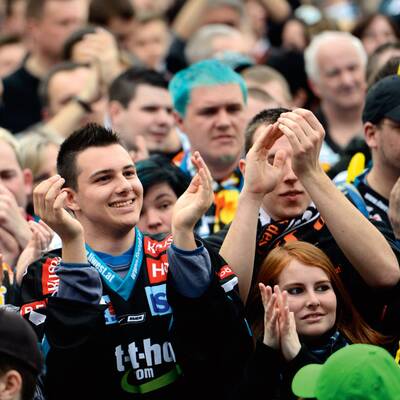 Meisterfeier der Black Wings in Linz 