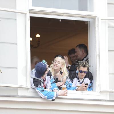 Meisterfeier der Black Wings in Linz 