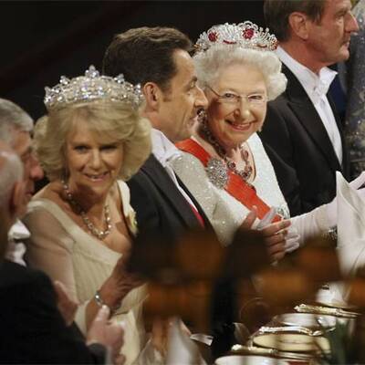 Nicolas Sarkozy beim Bankett mit der Queen
