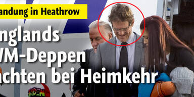 Englands WM-Deppen lachten bei Heimkehr