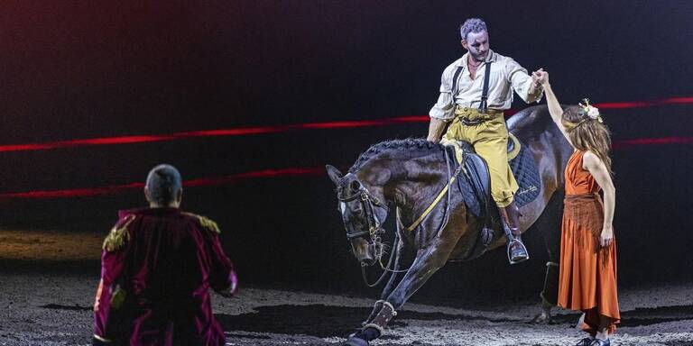 Pferdeshow bietet Überraschungen und Staunen.
