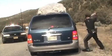 Video: Polizist schießt auf Auto voller Kinder