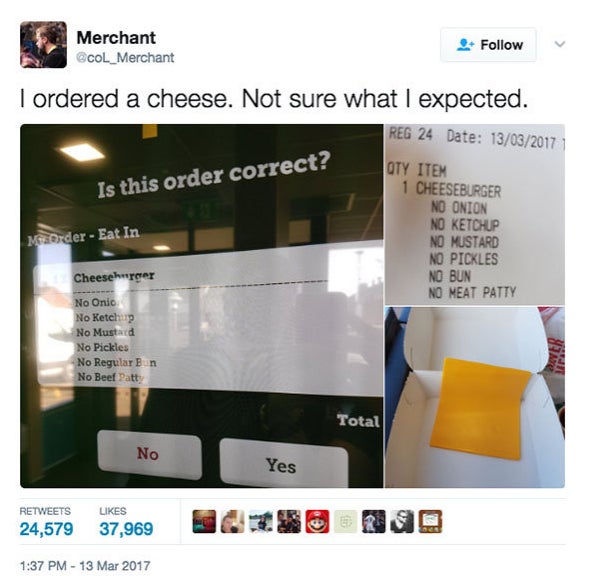 Mann macht schlechteste McDonald's-Bestellung aller Zeiten