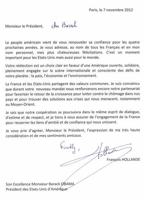 Hollande-Brief an Obama
