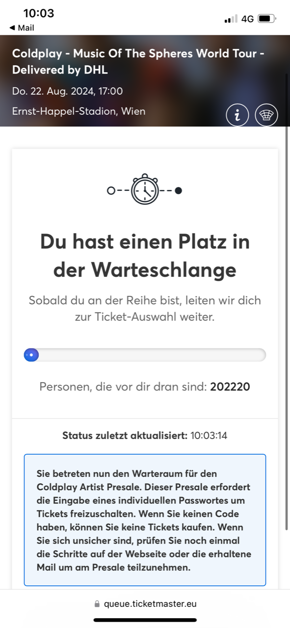 Mega-Hype um Coldplay Tickets