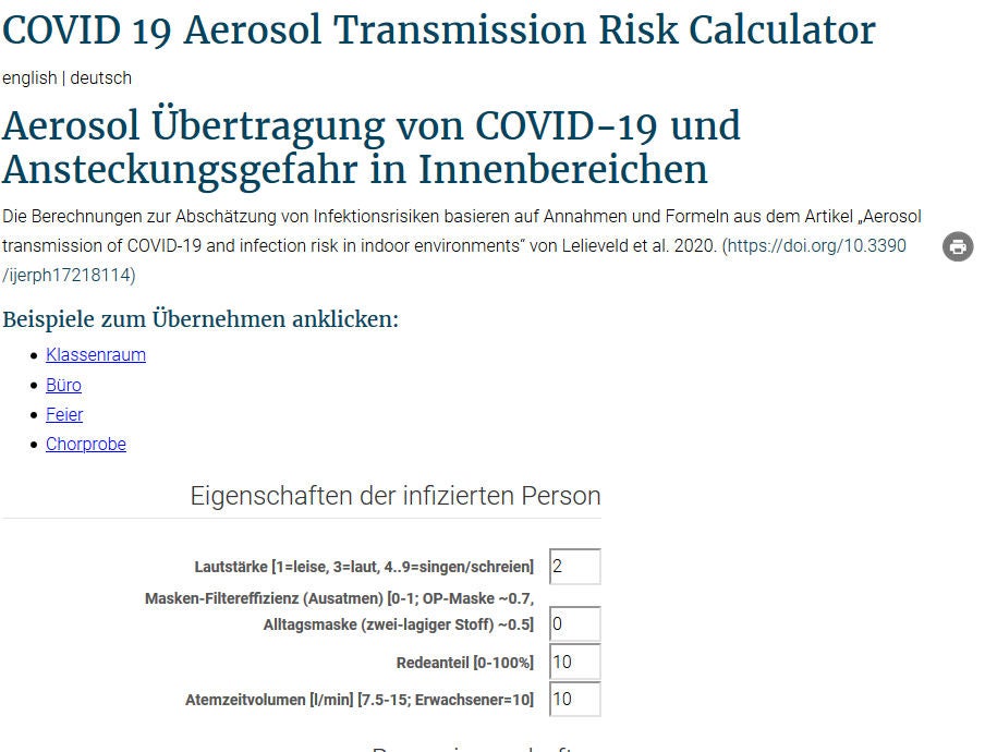 Online-Rechner zeigt, wie hoch Ihre Ansteckungsgefahr ist