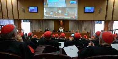 Das Treffen der Kardinäle mit dem Papst in der Synodenaula im Vatikan