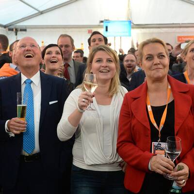 Reaktionen der Parteien auf die Hochrechnung