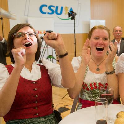 Reaktionen der Parteien auf die Hochrechnung