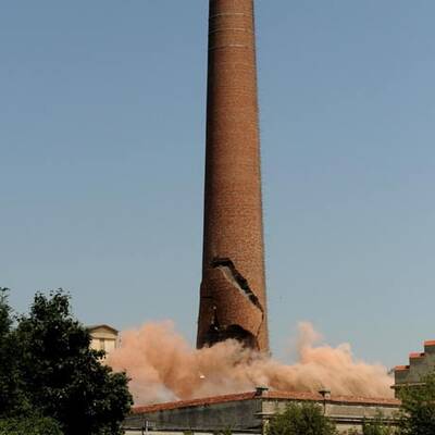 Glanzstoff Sprengung