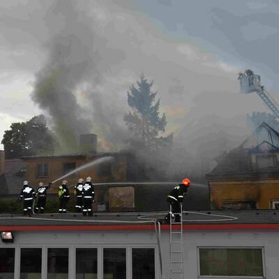 Dachbrand in Döblinger Villa