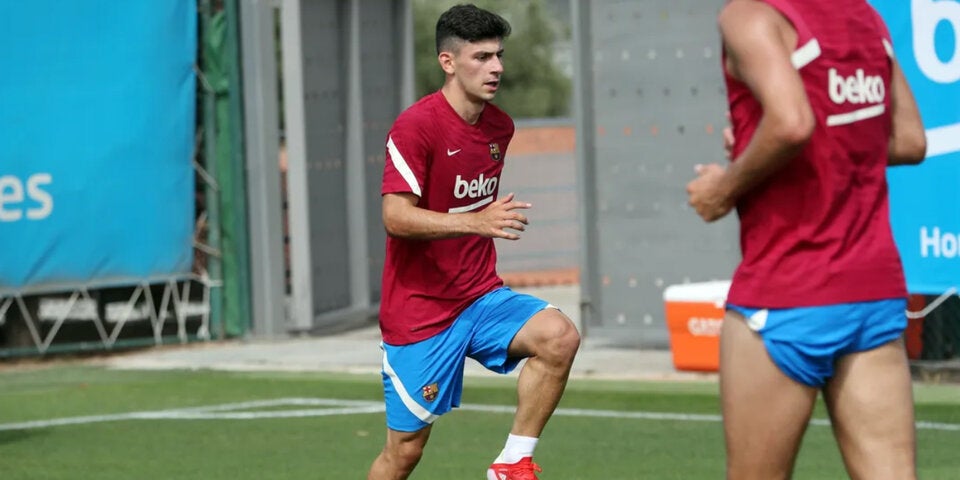 Yusuf Demir bei seiner ersten Trainingseinheit für Barcelona