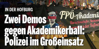 Zwei Demos gegen Akademikerball: Polizei im Großeinsatz
