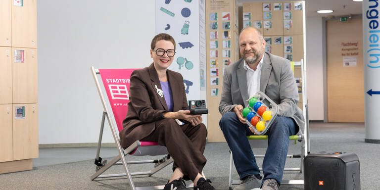 Sachen ausborgen in der Dingeleih.