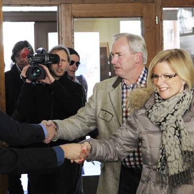 BZÖ-Obmann Josef Bucher bei der Stimmabgabe in Friesach