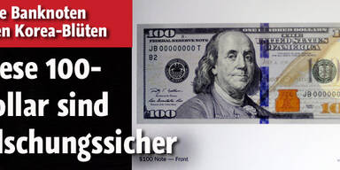 Neue 100-Dollar-Note gegen Fälschungen