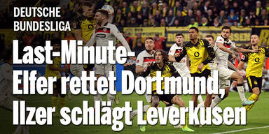 Last-Minute-Elfer rettet Dortmund, Ilzer schlägt Leverkusen