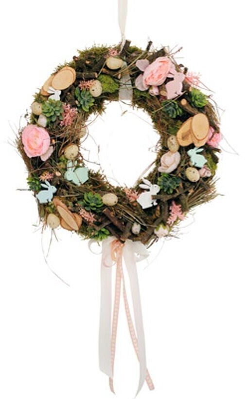 DZ Floristik Türkranz mit Hasen und Ranunkeln Ø35cm (12550) 