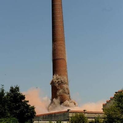 Glanzstoff Sprengung