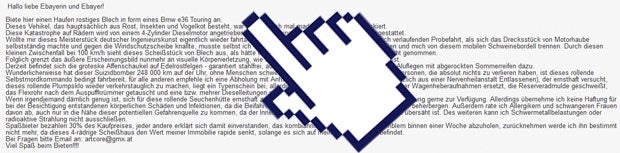 Das irrste eBay-Inserat aller Zeiten