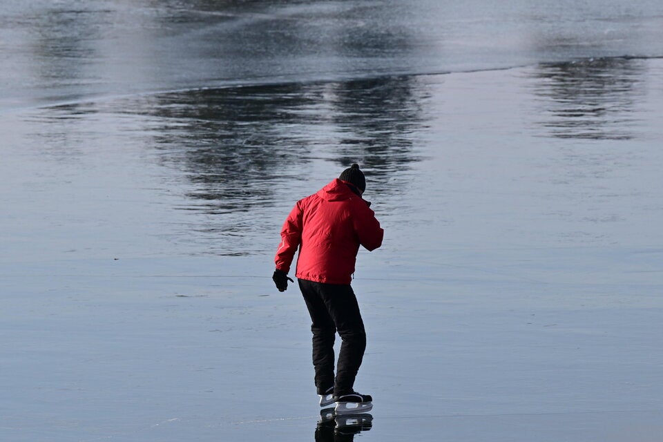 Riskante Szenen auf der Alten Donau in Wien.