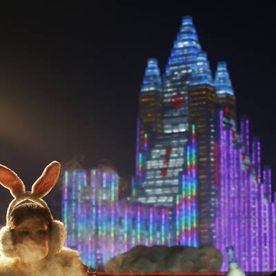 Spektakuläre Eis-Stadt in China