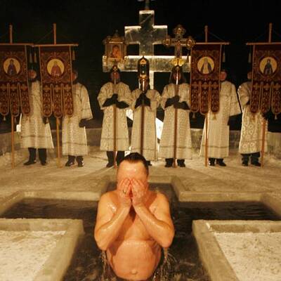 Eisbad als Reinigung