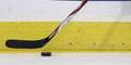 eishockey puk mit schläger