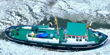 Mitten in Deutschland: Meterhohe Eisberge legen die Elbe lahm