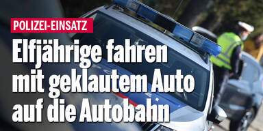 Elfjährige fahren mit geklautem Auto auf die Autobahn