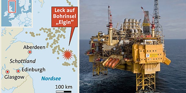 Kampf gegen Gas-Leck bei Bohrinsel