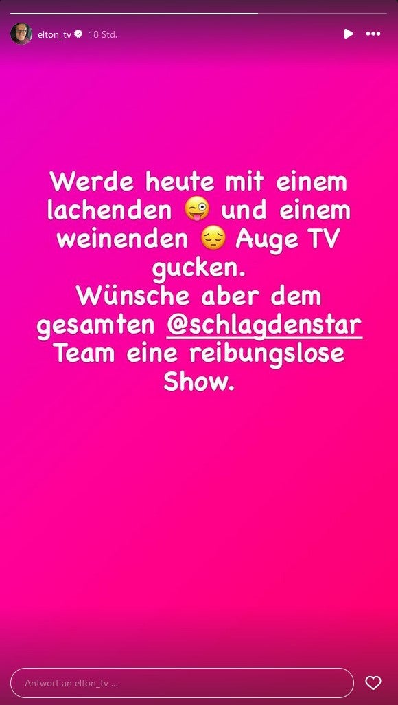 Elton schrieb auf Instagram, dass er allen eine 