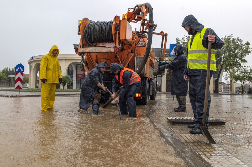 Schwere Unwetter in Volos, Zentralgriechenland.