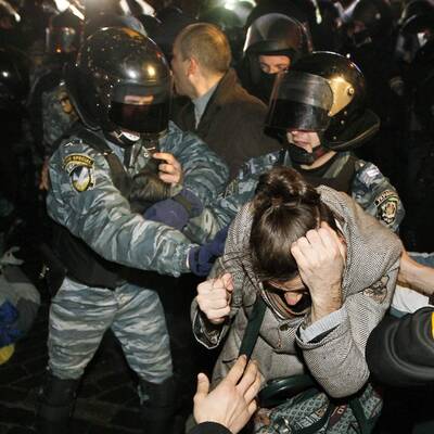 Zusammenstöße zwischen Polizei und Demonstranten.