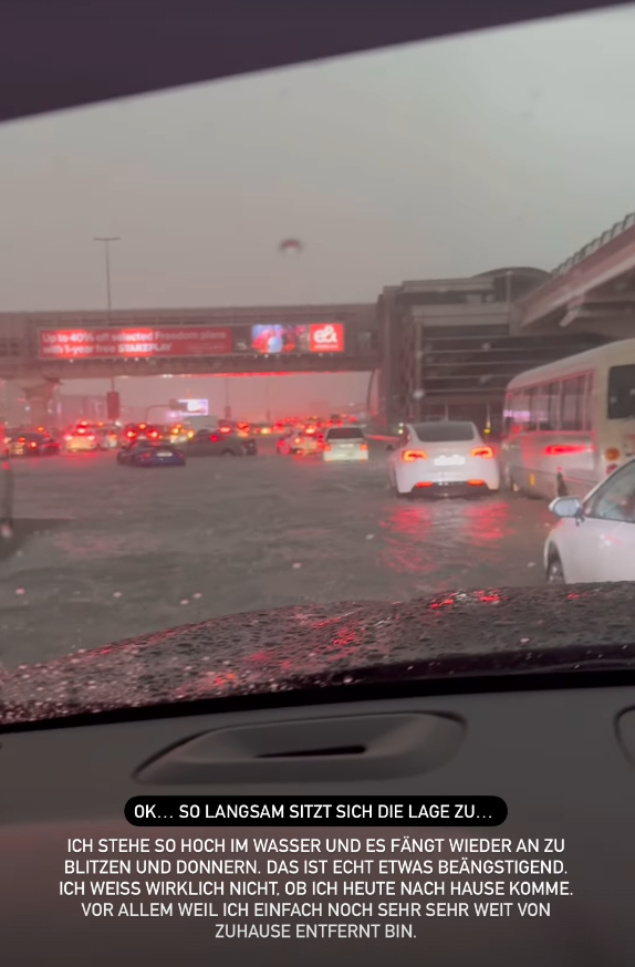 Klum-Model strandet in Fluten