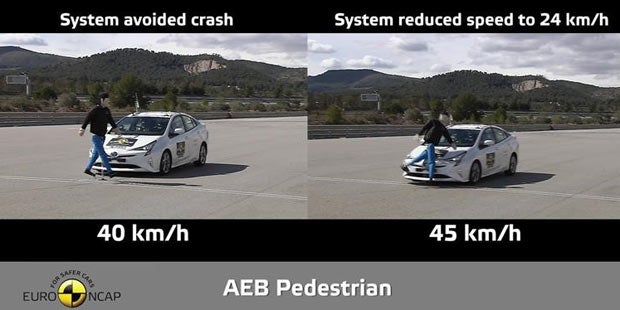 Erster Crashtest mit Notbremsfunktion