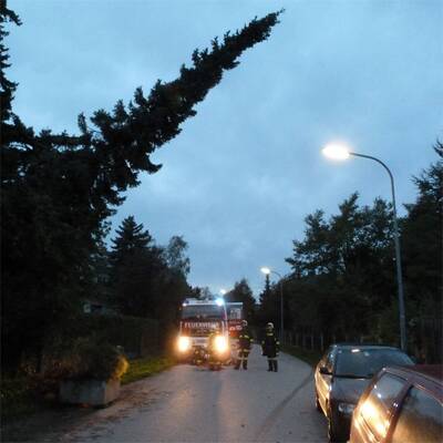 Im Bild: Die Florianijünger beim Aufräumen