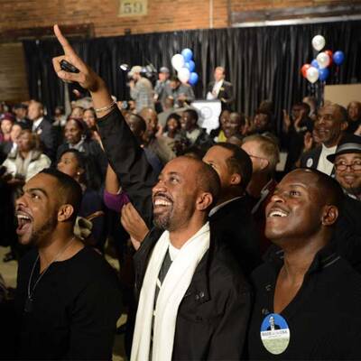 Barack Obama und Bruce Springsteen in Madison / Wisconsin 