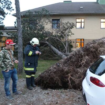 Im Bild: Die Florianijünger beim Aufräumen