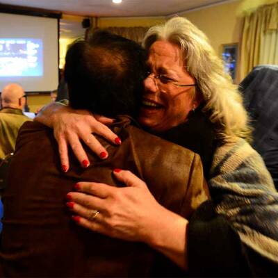 So feiern die Anhänger Obamas 