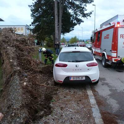 Im Bild: Die Florianijünger beim Aufräumen