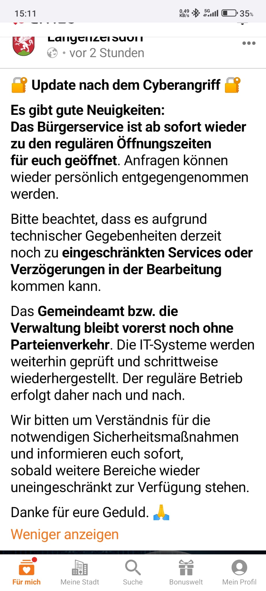 Entwarnung nach Cyberangriff: 