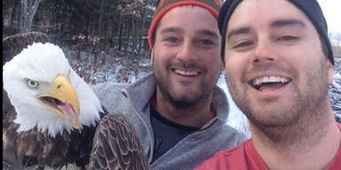 So genial bedankt sich dieser Adler bei seinen Rettern